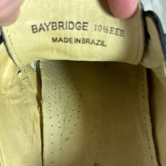 Belvedere Bay‎ Bridge Black Leather Lace Up.Oxfords Sz 10.5 EEE WIDE WIDTH main image 5